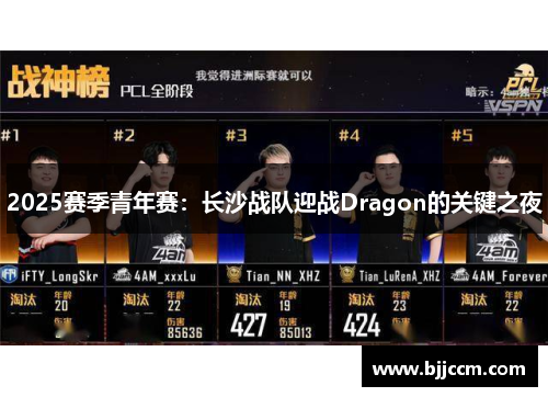 2025赛季青年赛：长沙战队迎战Dragon的关键之夜